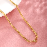 new Luxury 24K 9999 Pure Gold real gold Square chain personality chain mens and womens boss necklace