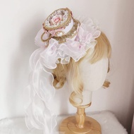 Tea party headwear Lolita girl hair accessories teacup small hat palace Rococo Spanish flat cap Cosp