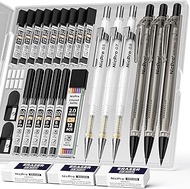 Nicpro 6 PCS Art Mechanical Pencils Set with Case, Drafting Pencil 0.5 & 0.7 & 0.9 mm and 3PCS 2mm L