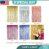 (Ready Stock) Foil Fringe Metallic Curtain, Tinsel Backdrop, Shimmer Foil Rain Curtain for Birthday 