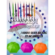 (ellashop) Size 23 inc Auto Open j handle SIlver Backing Umbella High Quality
