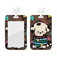 Cute Dog ID Badge Holder with Lanyard, Hard Plastic Key Card Work Badge Sleeve for Office, School, F