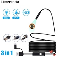 LIMERENCIA Inspection Camera, 408P/720P/1080P IP67 Waterproof HD Inspection Camera, 3 in 1 LED Light