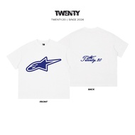 Boxy Twenty.2 T-Shirt - "A" STAR BLUE - 100% Cotton - 280 GSM - TWENTY.20