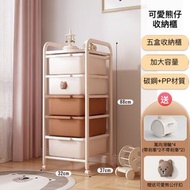 （小熊五層收納櫃）可移動小推車置物架 衣架櫃 收納櫃