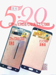 Samsung C7 pro C7010 C7018 C7 C7000 ชิ้นส่วนจอภาพแบบสัมผัส LCD ชิ้นส่วนจอภาพรวม ชิ้นส่วนโทรศัพท์มือถ
