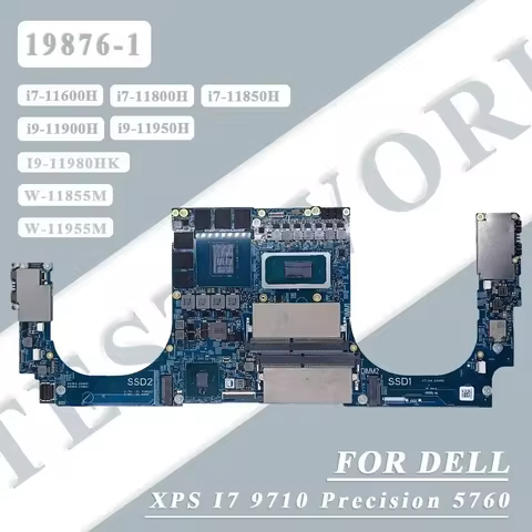 Laptop Motherboard For DELL XPS 9710 With i7/i9-11th Gen CPU i9-11900H i7-11800H RTX 3060 GPU 19876-