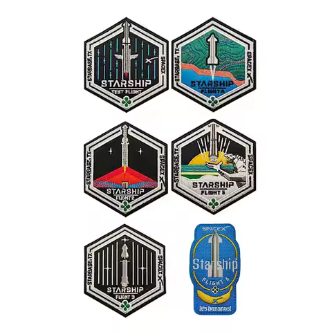 SpaceX Starship Exploration Embroidery Patch Starbase TX Flight Launch Commemorative Tactical Armban