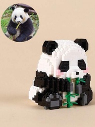 1 套可愛熊貓形積木玩具組裝玩具,diy 拼圖書桌裝飾品,禮品