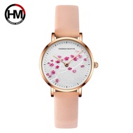 Japanese Movement Waterproof Cow Leather Watch Strap Watch Chinese Style Winter Plum Fashion Casual Watch Ladies EYUE