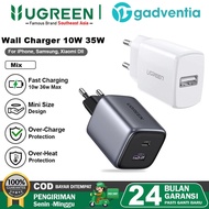 IPHONE UGREEN Mini Dual Port USB Type C PD Fast Charging 10W 35W Charger Adapter Head for Androidiph