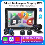 2024 New Motorcycle GPS Wireless Portable Carplay/Android Auto Waterproof Car Stereo, 5" IPS Touch S