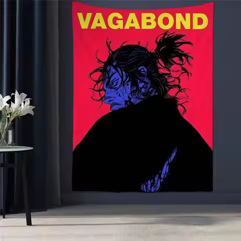 Manga Miyamoto Musashi Vagabond Colorful Tapestry Wall Hanging Bohemian Wall Tapestries Mandala Wall