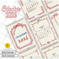 2026 Calendar Coquette Feminine Motif 2 - 2026 Calendar - 2026 Desk Calendar - 2026 Aesthetic Wall C