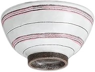 Powdered Border Rice Bowl (Pink), 4.4 x 2.4 inches (11.2 x 6 cm), Made in Japan