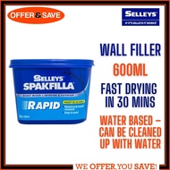 Selleys Spakfilla Rapid Putty Filler Wall Filler Fast Dry Mould Resistant [600ml] For repair of HBD Wooden Toilet Door