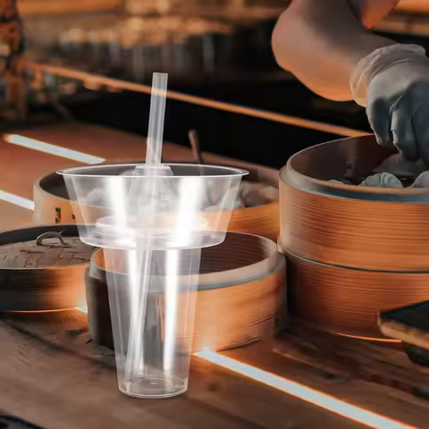 2Sets Smoking Cup Reusable Plastic Container Portable Hotpot Tumbler with Straw for on-The-Go Dining