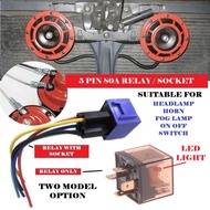 80A Relay 5Pin Socket Kit Headlamp Headlight Spotlight Horn Relay Kit Hardness Socket Car Motorcycle