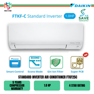 Daikin FTKF25C Standard Inverter Air Conditioner FTKF R32 Aircond 1.0HP 4 Star Rating  FTKF25CLF Penghawa Dingin