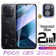 C85 POCO ฟิล์มกระจกเทมเปอร์2 IN1 2025สำหรับ C85 Poco C 85 PocoC85 C75 POCO C85 4G 5G กล้องหลังปกป้อง