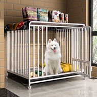 Dog Cage Medium Large Dog Indoor with Toilet Side Animal Husbandry Small Pet Cage Dog Labrador Golden Retriever Dog Cage