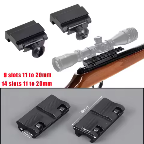 Tactical 2Pcs Rail 1 9 14 Slots 11mm To 20mm Dovetail Scope Mount Hunting Accessories Low Profile Ad