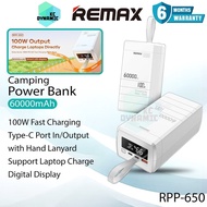 Remax RPP-650 60000mAh Powerbank 100W Fast Charging Power Bank Laptop Power Bank Camping Powerbank R