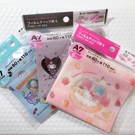 Film Zipper Bags S Sanrio Characters , A7 size Approx. 80mm (H) x 110mm (W), 6 sheets