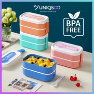 UNIQSOO Lunch Box Spill-Proof Lunch Box 2 Tiers 3 Compartments 1400ml / 800ml BPA FREE Lunch Box Lun