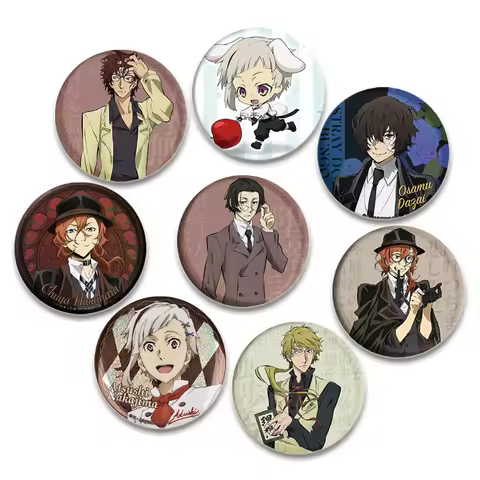 Anime Bungou Stray Dogs Brooch Pin Cartoon Metal Badge for Backpack Clothes Jewelry Accessories Daza