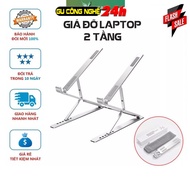Giá đỡ laptop N8 bằng hợp kim nhôm gấp gọn đa năng để bàn trên giường thiết kế thông minh 2 tầng điề