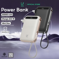 UKIKI Powerbank All In One 20,000mAh พาวเวอร์แบงค์มินิ ชาร์จเร็ว PD22.5W มีสายชาร์จ Type-C, Lightnin