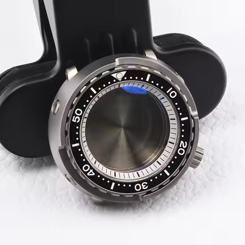Titanium watch case super luminous Sapphire Tuna Can diving case fit Seiko mod for NH35A NH36A Autom