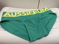 AussieBum Green Briefs with Yellow Trim純棉男士三角內褲超舒適
