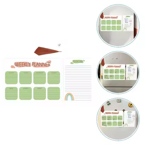 1Set Magnetic Plastic Dry Erase Board Clear Fridge Daily Planner Weekly Schedule Message Board Magne