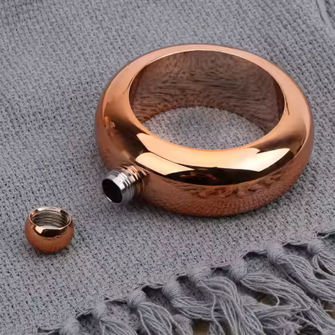 Drinkware Accessories 3.5 oz Bangle Hip Flask Round Chic Hip Flask Bracelet Elegant Wine Bottle for 