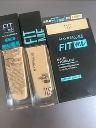 全新！可議價！媚比琳maybelline買粉底液送粉餅