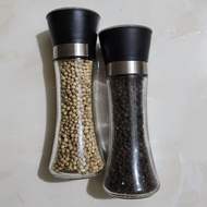 SARAWAK PEPPERCORN [GRADE A] 100% PEPPERCORN with Glass Grinder - BIJI LADA HITAM DAN PUTIH SARAWAK