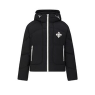 女裝鳶尾花 LOGO 微短版防風防潑水連帽羽絨外套