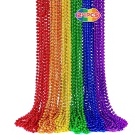 24PCS Pride Necklace Stuff, LGBTQ Beads Pride Accessories, 6 Kinds of Metallic Rainbow Beads Bulk, G