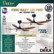 [TWIN PACK] DEKA F5DC LED PRO 56" F5DC BABY LED PRO 46 5 Blades 10 Speed DC Motor Ceiling Fan With L