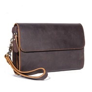 Genuine Leather Men Wallet Long Section Casual Small Bag For Man Black Organizer Phone Purse Money C