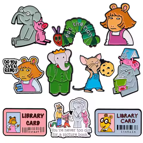 Mix 4/5pcs/set Funny Animals Enamel Pin Elephant Brooches For Men Lapel Pins Badge on Backpack Acces