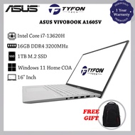 Asus Vivobook A1605V i7-13620H 16GB DDR4 RAM 1TB M.2 SSD Win 11 Home Laptop (Refurbished)