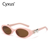 Live: Cyxus Korean Sunglasses Y2K Bowknot Oval TR90 Frame UV400 Protection Retro P1288