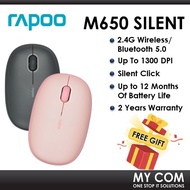 Rapoo M650 Silent 2.4G Wireless/ Bluetooth 5.0 Multi-mode Wireless Mouse With 1300DPI Tracking Engin