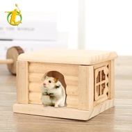[Asiyy] Hamster Wood House Pet Hideout for Mice Dwarf Hamster Lemmings