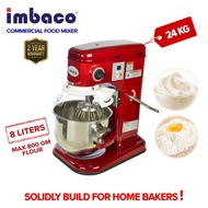 Imbaco Heavy Duty Commercial Food Mixer 8L Stand Mixer Bread Dough Mixer Mesin Kuih Mixer Food 2 Yea