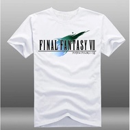 Men's T-Shirt Final Fantasy VII FF7 Game Pattern White 1 Cotton Short Sleeves Round Neck 3 Styles Av