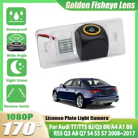 170 Degree HD 1920x1080P Fisheye Lens Rear View Camera For Audi TT TTS 8J Q5 8R A4 A1 B8 RS5 Q3 A8 Q